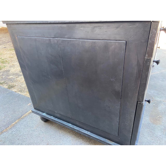 Rh Restoration Hardware Annecy Metal Wrapped Zinc Desk With Patina For Sale - Image 11 of 12