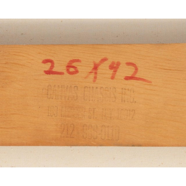 Jay Rosenblum Purple's Choice 42" X 26" Acrylic Painting Visual Stripe Motif Hard-Edge Flat Curtain Forms 1970 For Sale - Image 12 of 12