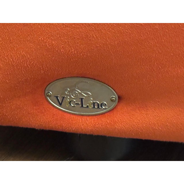1970s Vic-Line Sculptural Modular Chaise Lounge in Orange Velvet For Sale - Image 9 of 9