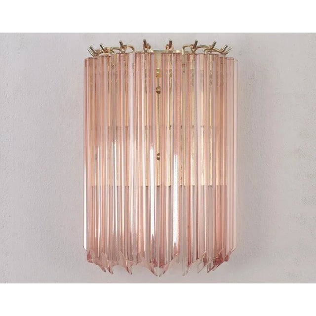 Vintage Italian Wall Lamps with Murano Glass Pink, 1990s, Set of 2 For Sale - Image 4 of 13