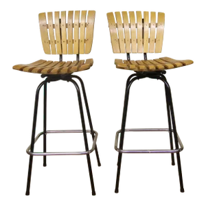 Vintage Mid Century Stools in the Manner of Arthur Umanoff - a Pair