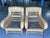 Vintage Henry Link for Lexington Woven Rattan and Wicker Lounge Armchairs With Floral Upholstery | Pair For Sale - Image 12 of 14