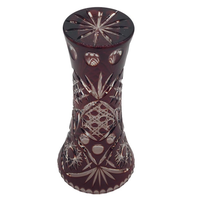 Crystal Vase Large Cut Vintage For Sale In New York - Image 6 of 11