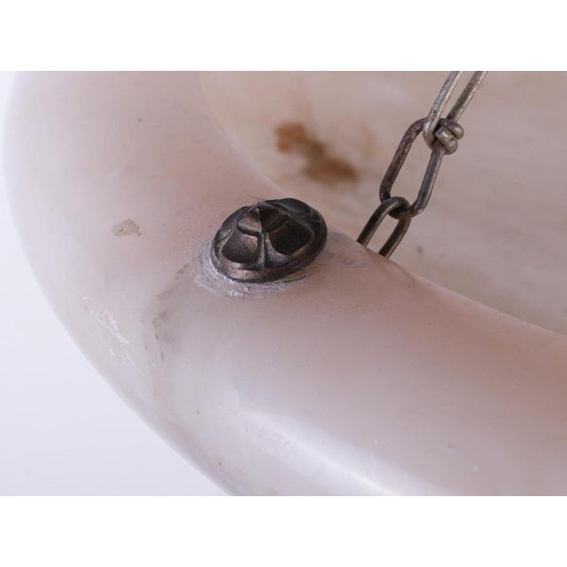 1920s French Art Deco Ceiling Light in Carved Alabaster, 1920s For Sale - Image 5 of 13