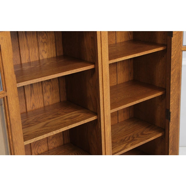 1990s Stickley Mission Oak Arts & Crafts Bookcase For Sale - Image 5 of 16