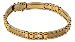 Long Bar 14k Yellow Gold Link Bracelet