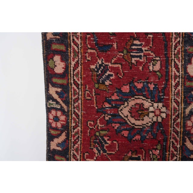 1970s Vintage Persian Handmade Wool 9x13 Red Area Rug For Sale - Image 9 of 11