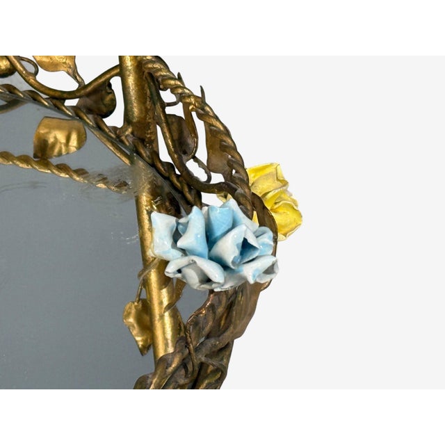 Gold Hollywood Regency, Bar Car, Gilt Metal, Porcelain, Usa, 20th C. For Sale - Image 8 of 11