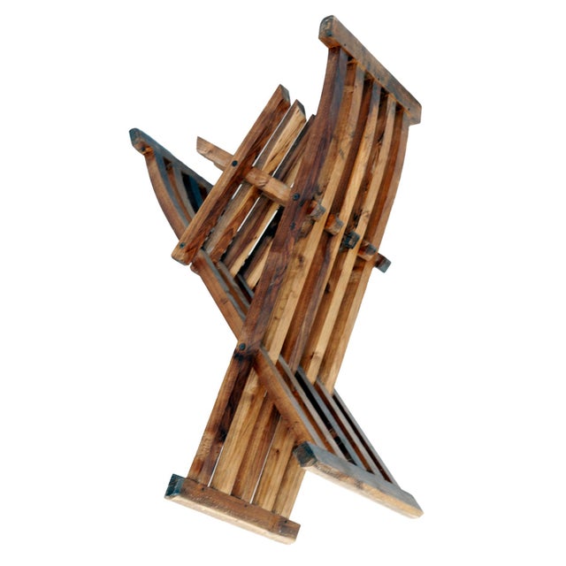 Wood 1970s Vintage Handcrafted Folding Peruvian Chair For Sale - Image 7 of 9