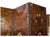 Large Five Panel Dutch Leather Chinoiserie Screen For Sale - Image 4 of 12