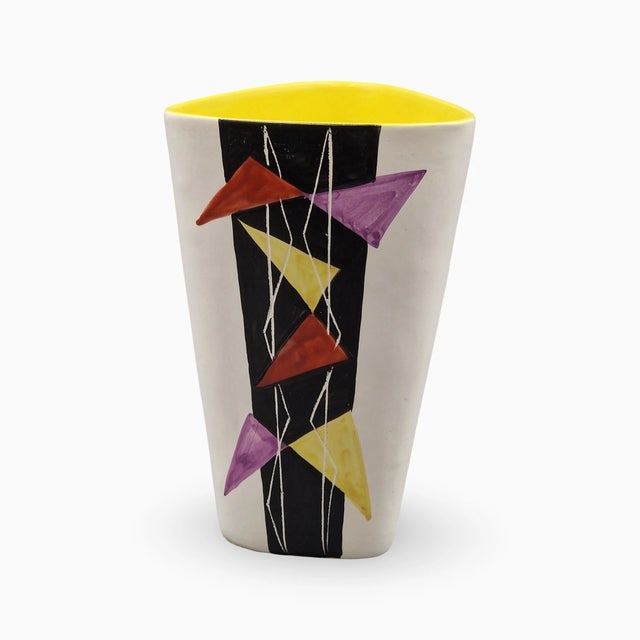 Mid-Century Modern Mid-Century Modern Hand-Painted Ceramic Model 217 Vase from Vallauris, France, 1950s For Sale - Image 3 of 18