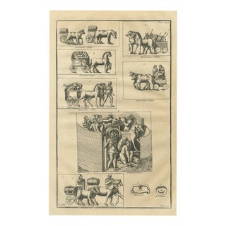 Roman Ox Carts and Baggage Wagons, 1722, Paper For Sale