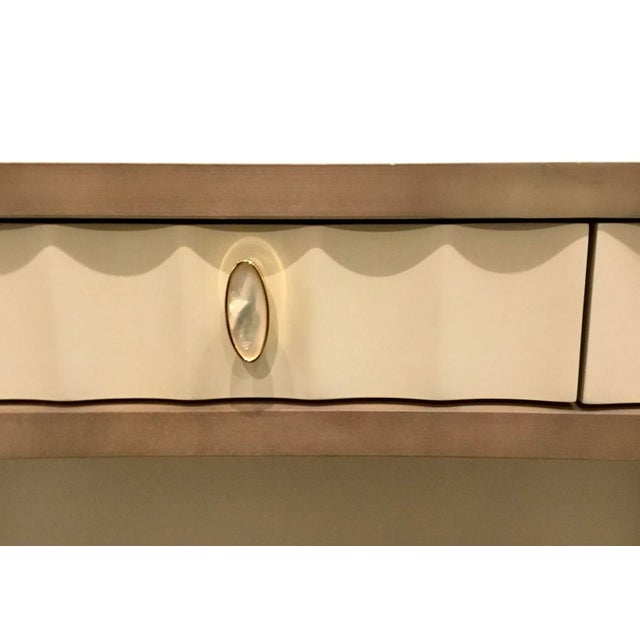2020s Caracole Modern Taupe and Ivory Wood Vanity Desk For Sale - Image 5 of 7