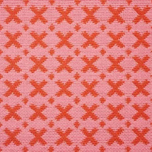 Schumacher Elias Fabric in Pink & Red