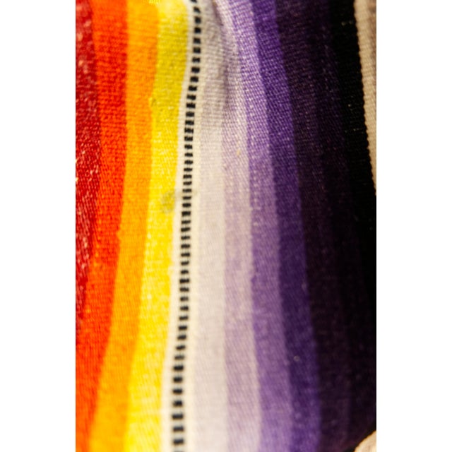 Mid Twentieth Century Southwest Style Hand Loomed Wool Sarape Blanket 77" For Sale - Image 4 of 6
