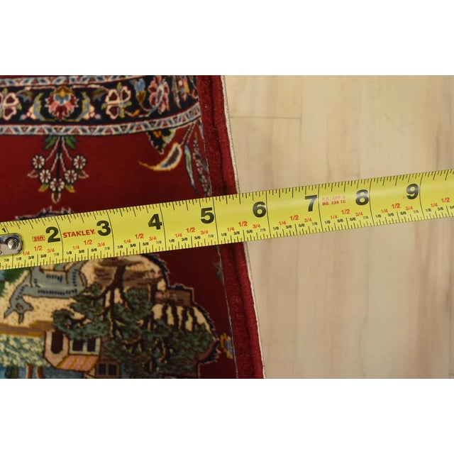Kashan Rug 2’2” X 3’5” Red Wool/Silk Vintage Traditional Hand-Knotted Carpet For Sale In Philadelphia - Image 6 of 7