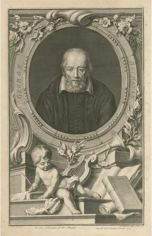 Jacobus Houbraken, Portrait of George Buchanan, Scottish Historian and Humanist Scholar, Print