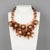 Contemporary Italian Design Copper Acrylic Bib Necklace Flowers and Pearls For Sale - Image 3 of 13