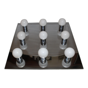 Lightolier Mid-Century Modern 9 Light Chrome Ceiling Fixture