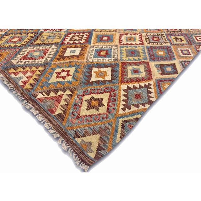 Contemporary Contemporary Afghan Maimana Kilim Rug For Sale - Image 3 of 5