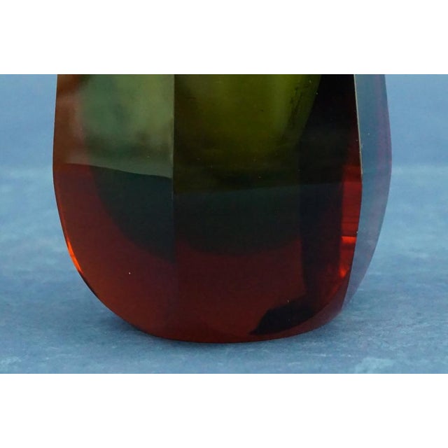 Vintage Green and Red Sommerso Glass Vase from WMF Ikora Krystall, German, 1960s For Sale - Image 18 of 18