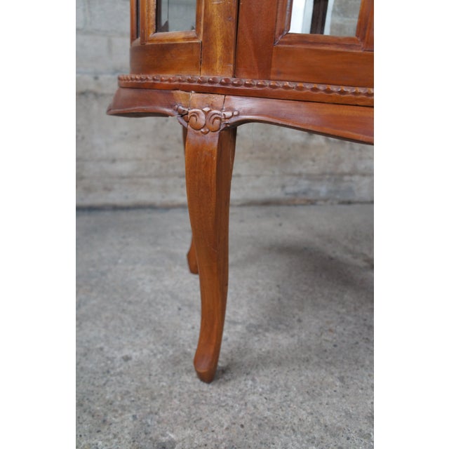 Late 20th Century Georgian Style Mahogany Tea Chocolate Table Curio Vitrine Display Cabinet Tray For Sale - Image 11 of 12