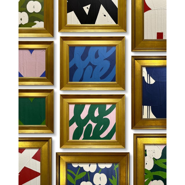 2020s Ron Giusti Mini Orchid Chartreuse Light Pink Mint Acrylic Painting For Sale - Image 5 of 5