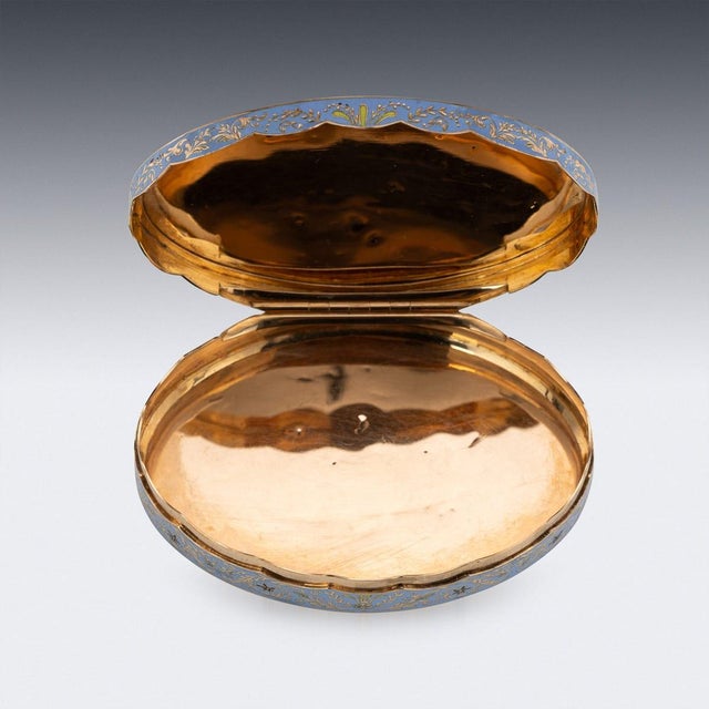 Antique 19th Century Swiss 18k Gold & Enamel Snuff Box, Geneva, 1830s For Sale - Image 11 of 18