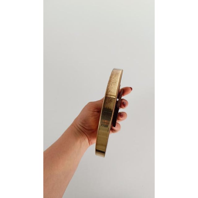 Vintage Italian Round Brass Picture Frame, 1970s For Sale - Image 11 of 14