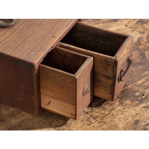 Wood Antique Japanese Wooden Storage Box For Sale - Image 7 of 12