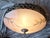 Vintage Ceiling Lamp with Patinated Metal Mounting and Pink Marbled Glass Shade by Honsel, 1990s For Sale - Image 11 of 11
