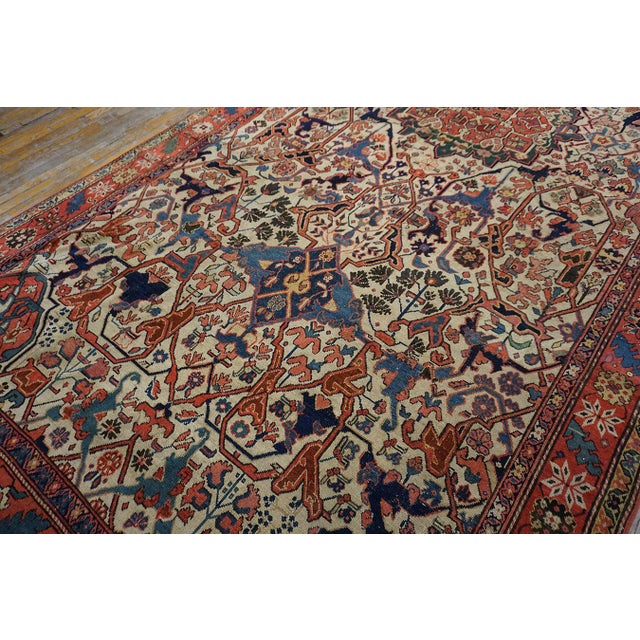 Captivatingly Beautiful Ivory Background Color With Floral Design Antique Caucasian Karabagh Gallery Rug Dated by 1834 For Sale - Image 12 of 12