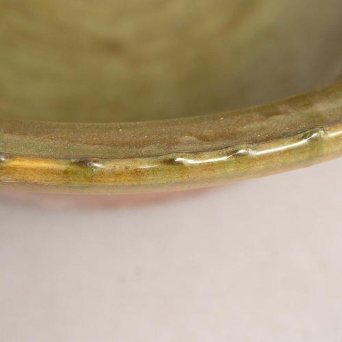 Rustic Ceramic Plate Vase in Green Tone, 1940s For Sale - Image 16 of 17