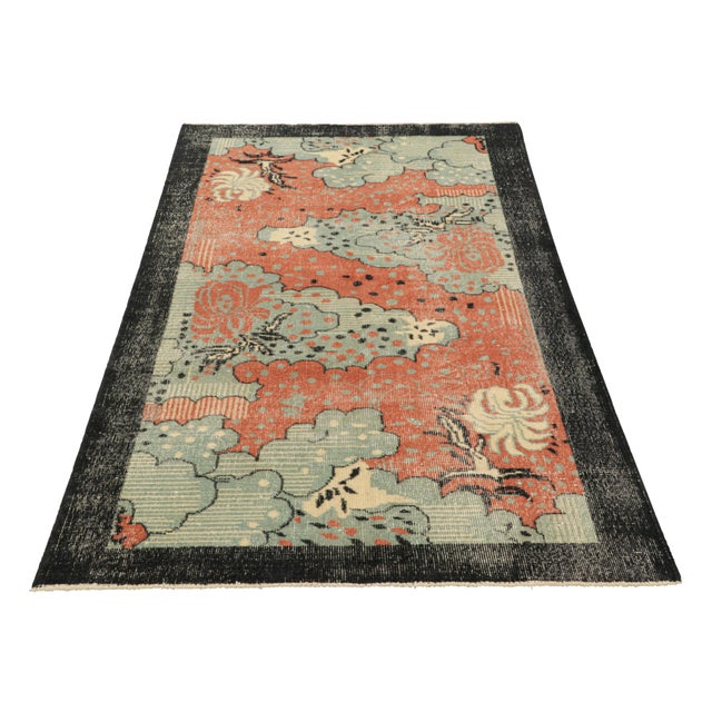 1960s Vintage Zeki Müren Art Deco Rug in Pink With Abstract Patterns From Rug & Kilim For Sale - Image 5 of 7