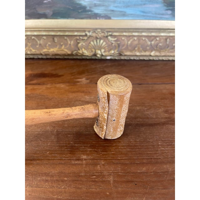 Vintage Rawhide Mallet With Wooden Handle - Mid-20th Century Leatherworking or Jewelry Tool. For Sale - Image 9 of 10