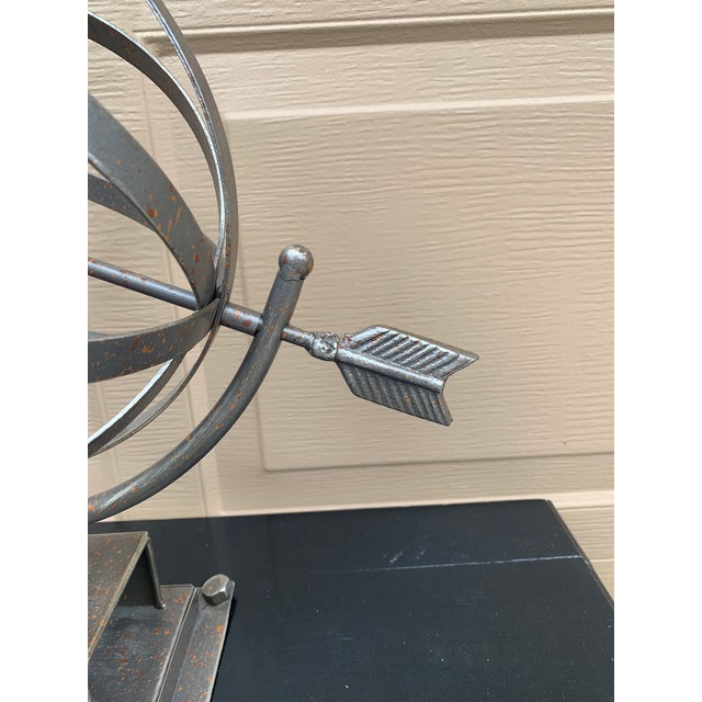 Contemporary Iron Garden Armillary Sundial For Sale In South Bend - Image 6 of 11