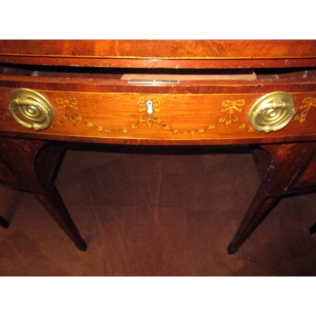 19th Century English Hepplewhite Mahogany Bow Front Sideboard Server For Sale - Image 9 of 13