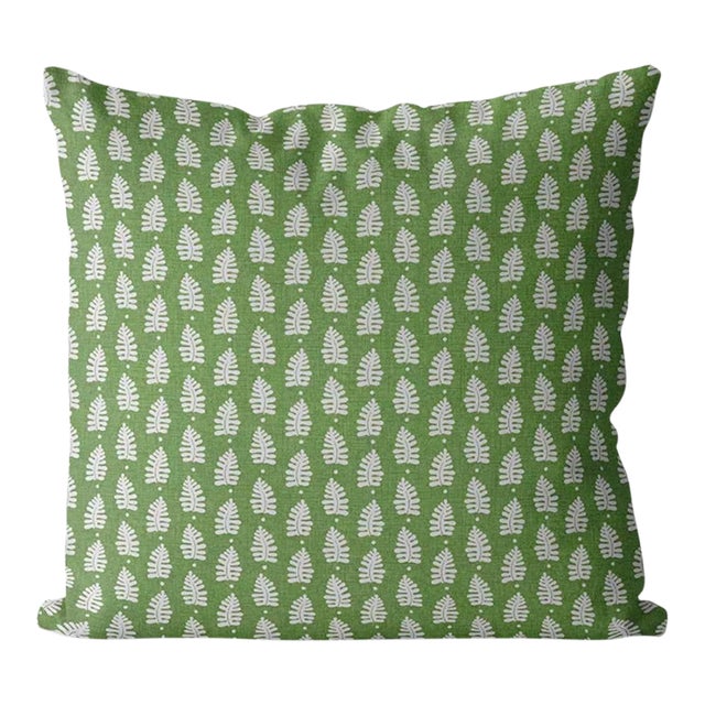 “Caledonia”Green 18-Inch Throw Pillow For Sale