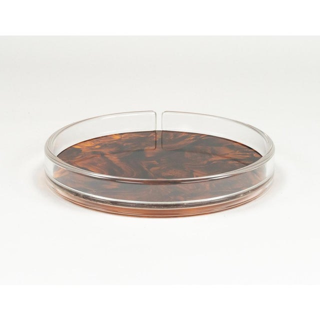 Mid-Century Faux Tortoiseshell Serving Tray in the style of Christian Dior, Italy, 1970s For Sale - Image 9 of 14