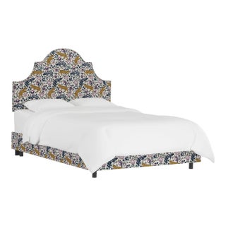 Halsted Bed in Mustard Plum Leopard, Queen For Sale