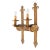 1960s Mid-Century Modern Spanish Brutalist Gilt Iron Wall Sconce, Pierced Torch Candle Light For Sale