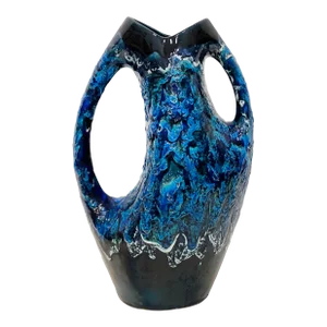 Vintage Villauris Glazed and Textured Pottery Vase, France