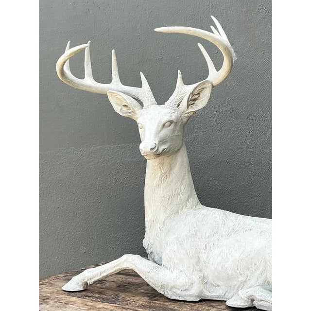 Vintage Life Size Deer Sculpture For Sale - Image 10 of 12