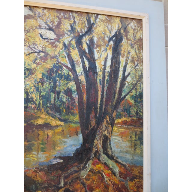 1971 Grace Jorgensen Landscape "Forest at Sunset" For Sale - Image 10 of 11