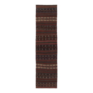 Vintage Persian Kilim, Tribal Runner Rug With Ram's Horn Motifs - Rug & Kilim For Sale