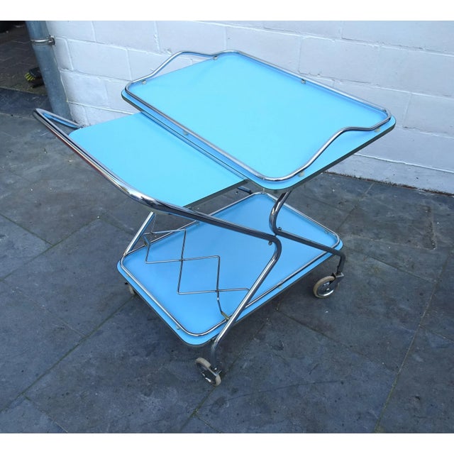 1960s Trolley Bar Cart with Removeable Serving Tray from Torck, Belgium, 1960s For Sale - Image 5 of 12