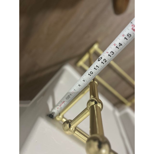 Vintage Solid Brass Quilt/Towel Rack For Sale - Image 4 of 11