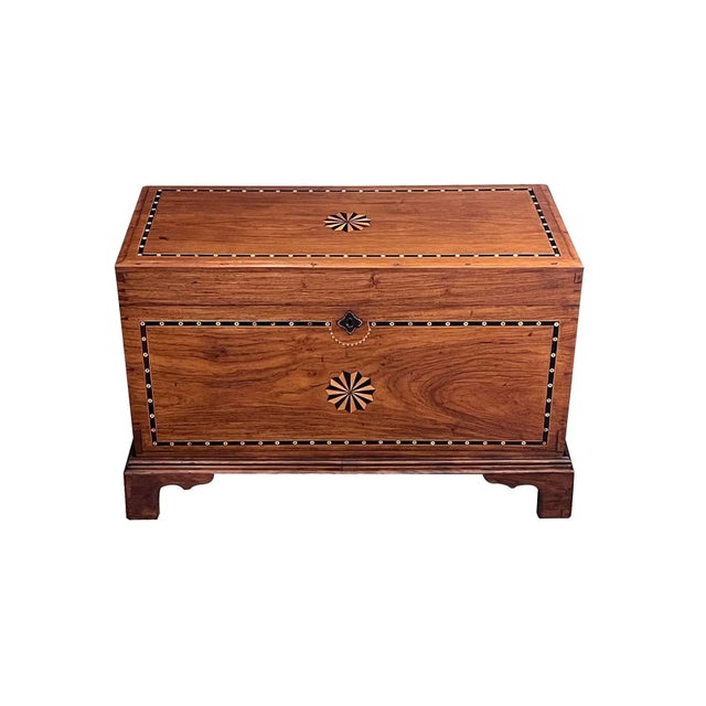 English Late 19th Century Dutch Colonial Inlaid Camphorwood Trunk/Chest on Stand For Sale - Image 3 of 13