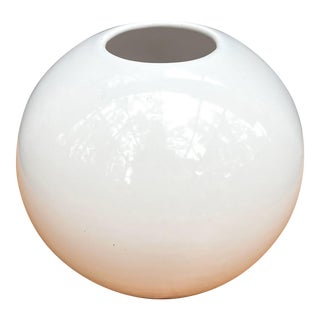Haeger White Ceramic Globe Vase For Sale