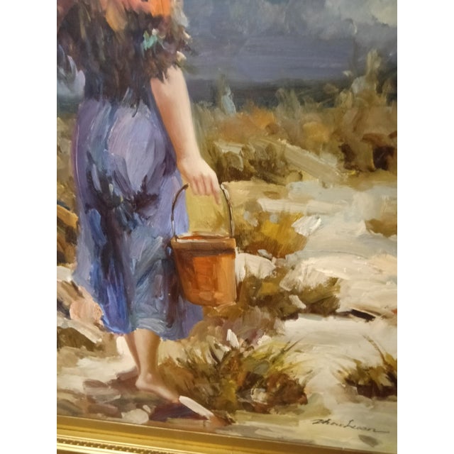 1980s 1980s Thow Luen Beautiful Large Orignal Painting For Sale - Image 5 of 6